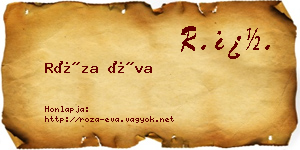 Róza Éva névjegykártya